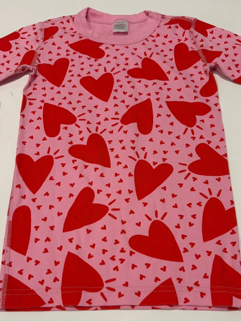 Hanna Anderson Girls Valentine's Long Sleeve Pajama Top Size 12